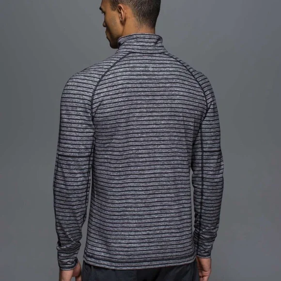 Lululemon Sweat Session 1/2 ZipRaven Stripe Black Heathered Black Men